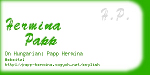 hermina papp business card